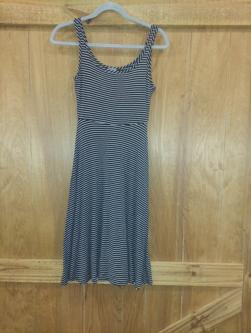 Olivia Rae Striped Tank Top Sleeveless Swing Dress Size XS Black White Striped